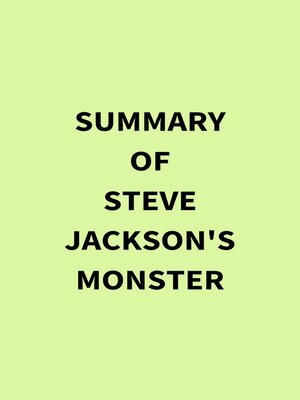 cover image of Summary of Steve Jackson's Monster